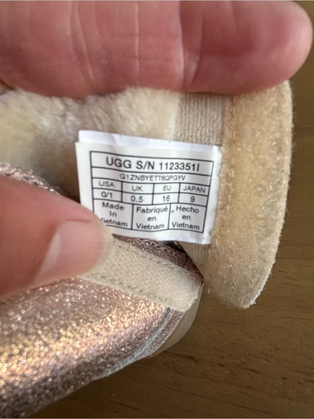 UGG Baby Classic Metallic Pink Sheepskin Boot